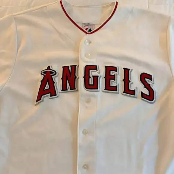 Majestic MLB Los Angeles Angels White Blank Baseball Jersey Men's Size L - Picture 5 of 6